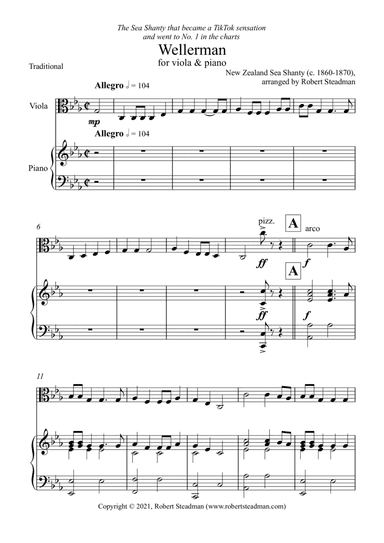 Wellerman (Viola & Piano) (arr. Robert Steadman)