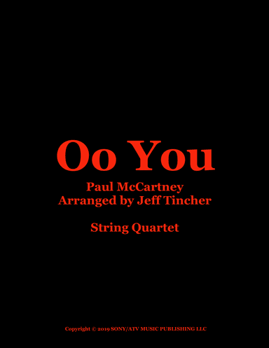 Oo You (arr. Jeff Tincher)