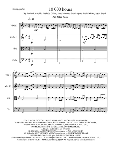 10,000 Hours (arr. Zoltan Vegso)