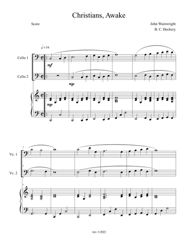 Christians Awake (Cello Duet with Piano Accompaniment) (arr. B. C. Dockery)
