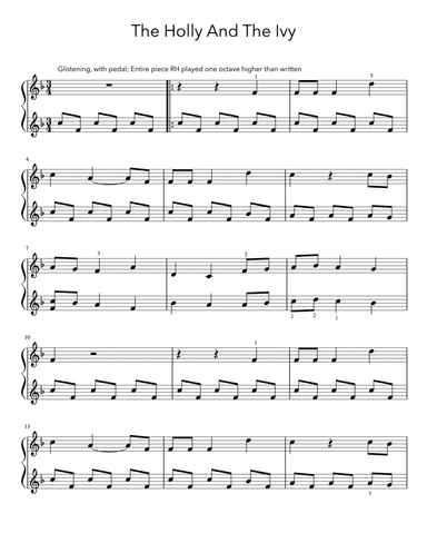 The Holly And The Ivy (Piano Sheet Music) (arr. Dennis Cheng)