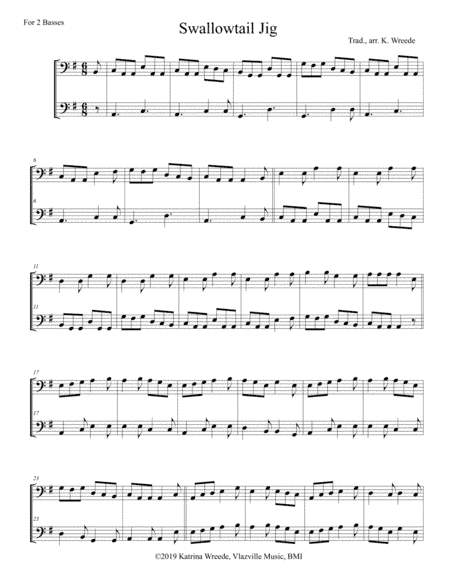 Swallowtail Jig (aka The Dancing Master) for Two Double Basses (arr. Katrina Wreede)