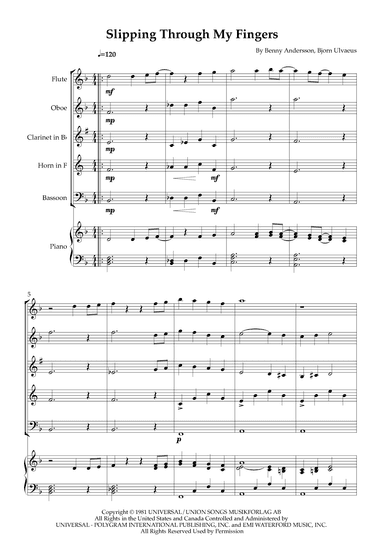 Slipping Through My Fingers (arr. Karen Gueiros)