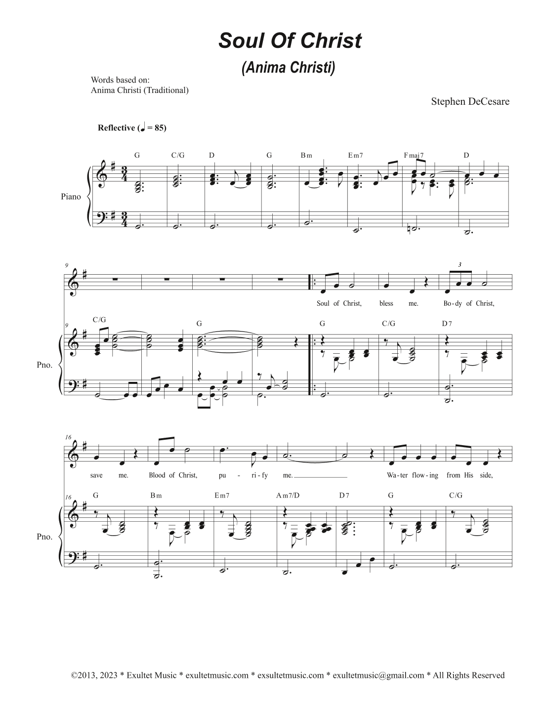 Soul of Christ (Anima Christi) (Vocal solo)