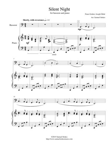 Silent Night - for bassoon and piano (arr. Samuel Stokes)