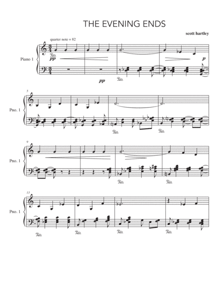 The Evening Ends,  A Soliloquy for solo piano