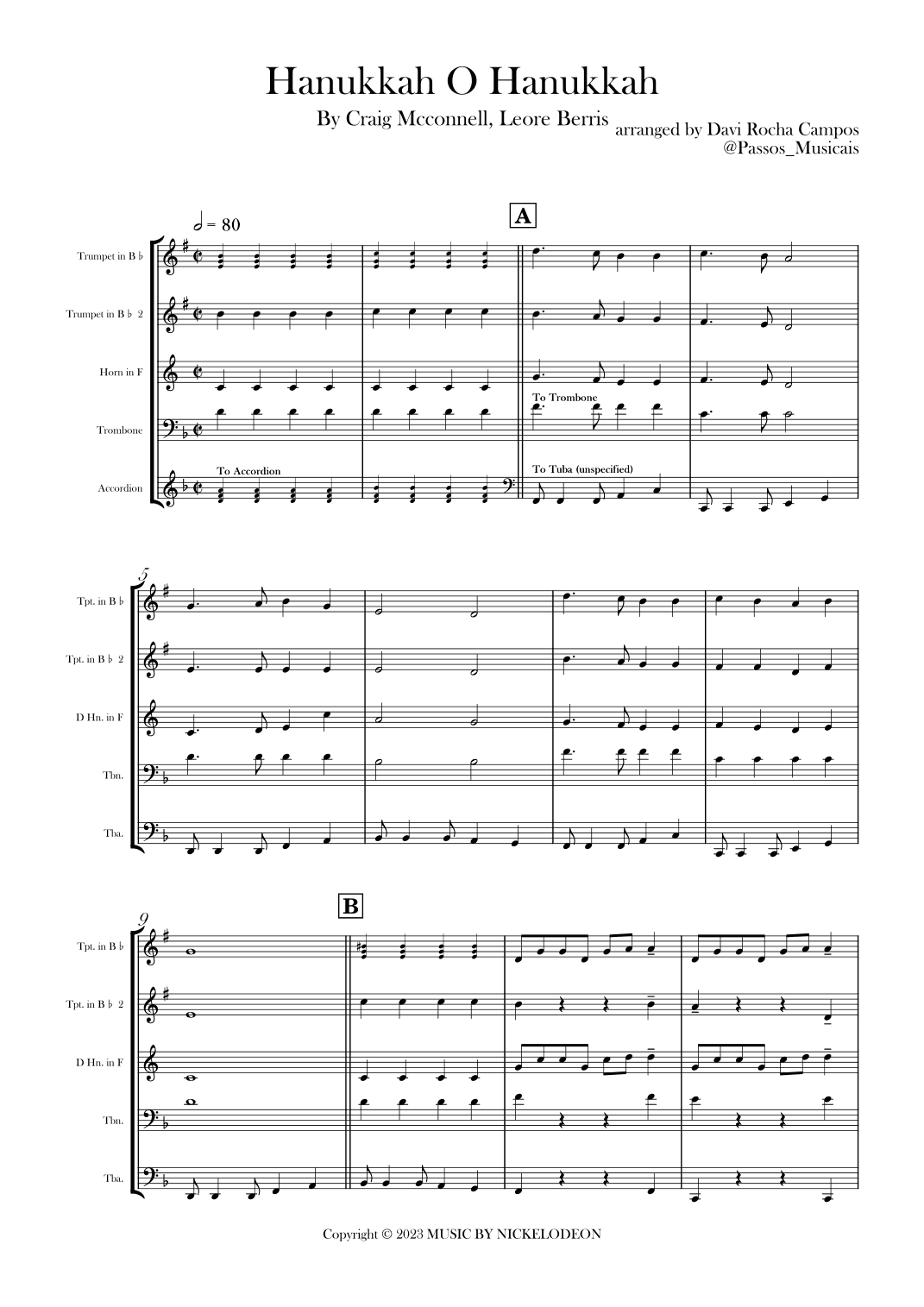 Hanukkah O Hanukkah (arr. Davi Rocha Campos)