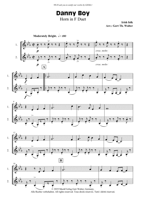 Danny Boy (arr. Gert Th. Walter)