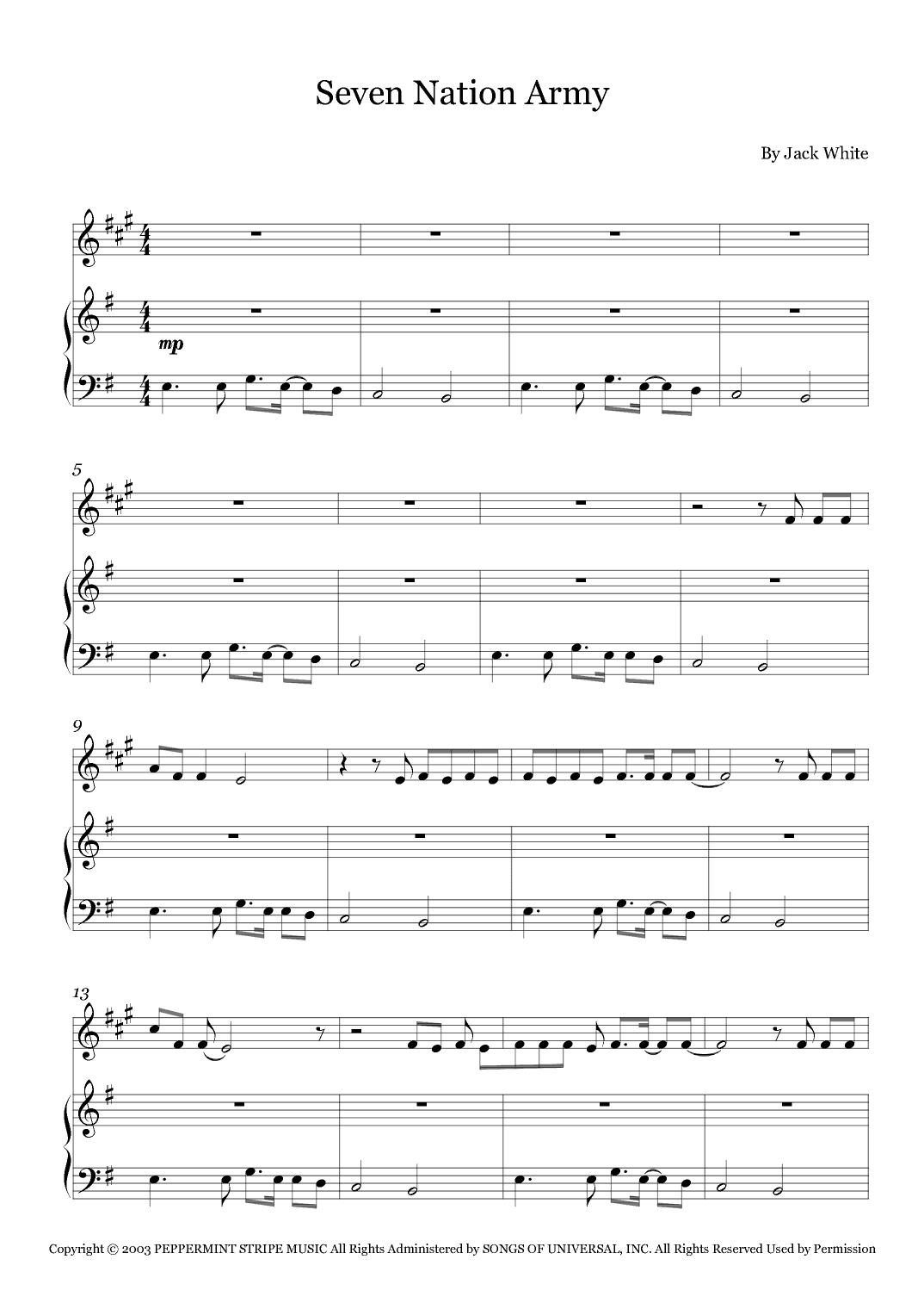Seven Nation Army (arr. Fernanda Moura)