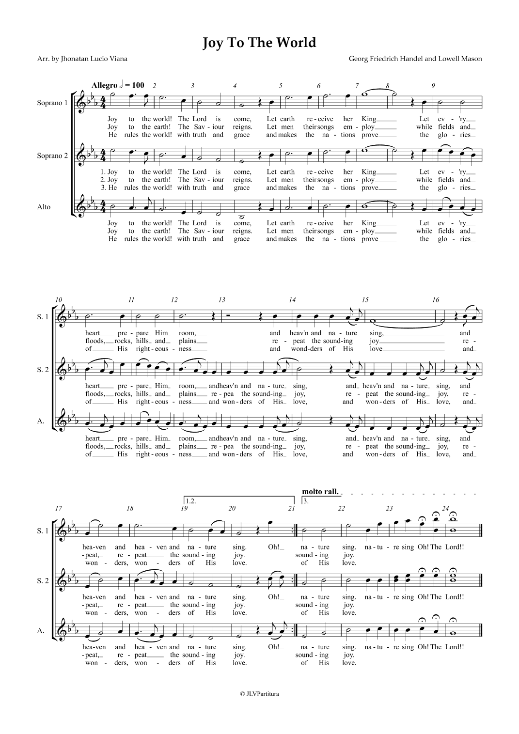 Joy To The World (arr. Jhonatan Lucio Viana)