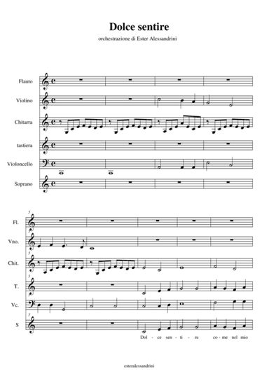 Dolce sentire (Fratello Sole e sorella Luna) (arr. Ester Alessandrini)