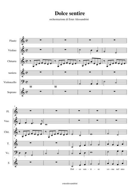 Dolce sentire (Fratello Sole e sorella Luna) (arr. Ester Alessandrini)