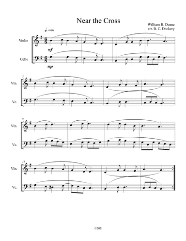Near the Cross (violin and cello duet) (arr. B. C. Dockery)