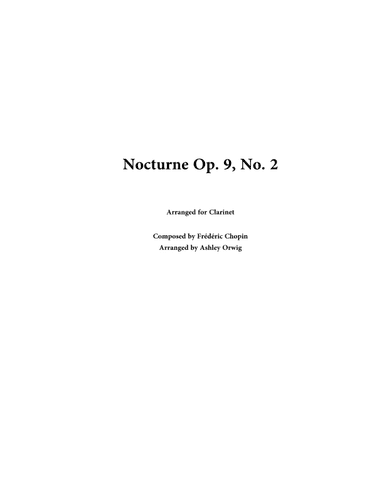 Nocturne, Op. 9, No. 2 (arr. Ashley Orwig)