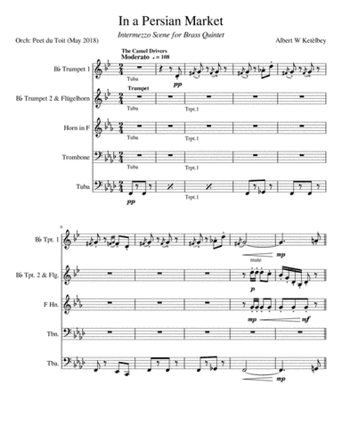 In a Persian Market, Intermezzo Scene - AW Ketèlbey (Brass Quintet) (arr. Peet du Toit)