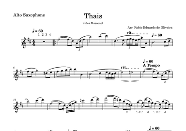 Thais (Meditation) - Easy Arrangement (arr. Fabio Eduardo de Oliveira)