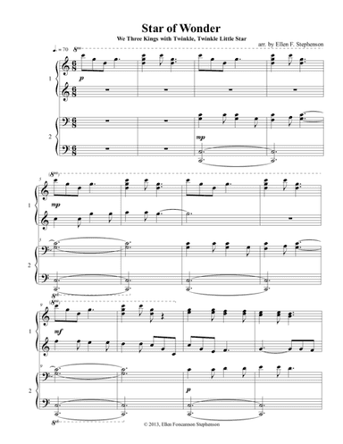 Star of Wonder (We Three Kings) with Twinkle, Twinkle Little Star (piano duet) (arr. Ellen Foncannon Stephenson)