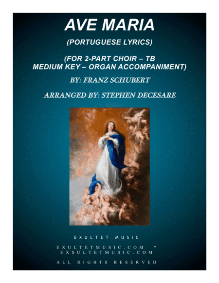 Ave Maria (Portuguese Lyrics - for 2-part choir (TB) - Medium Key - Organ Accompaniment) (arr. Stephen DeCesare)