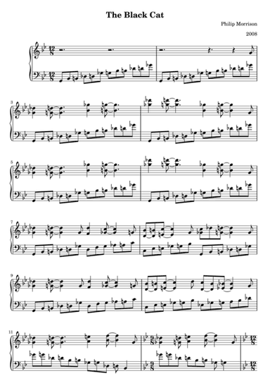 The Black Cat for Piano Solo