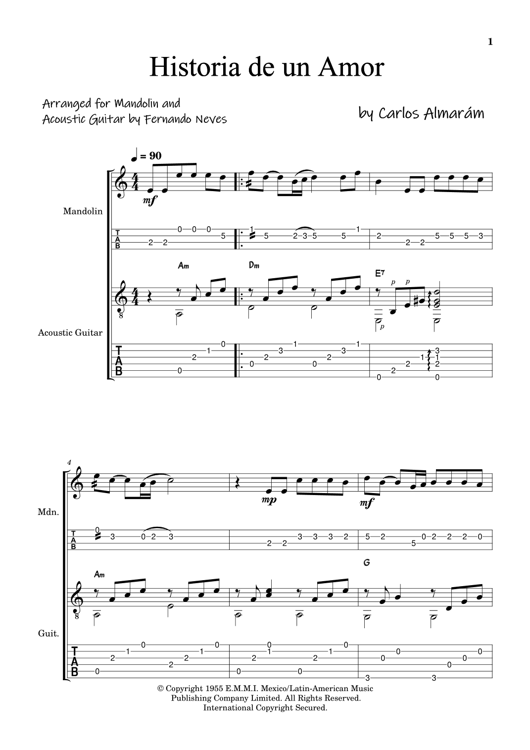 Historia De Un Amor (arr. FERNANDO LUIZ NEVES)