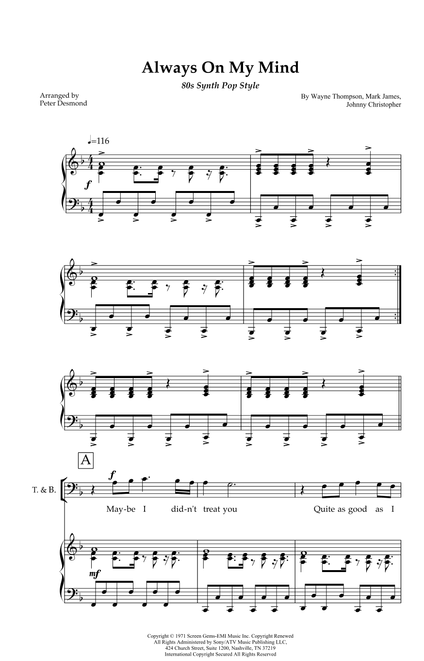 Always On My Mind (arr. Peter Desmond)