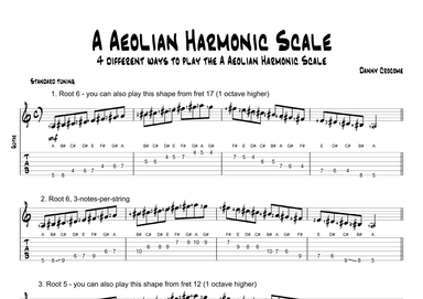 A Aeolian Harmonic Scale (4 Ways to Play)