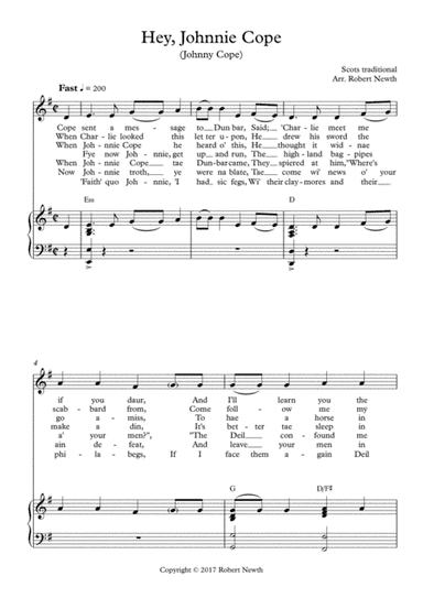 Hey, Johnnie Cope - Traditional Scottish Song (arr. Robert Newth)
