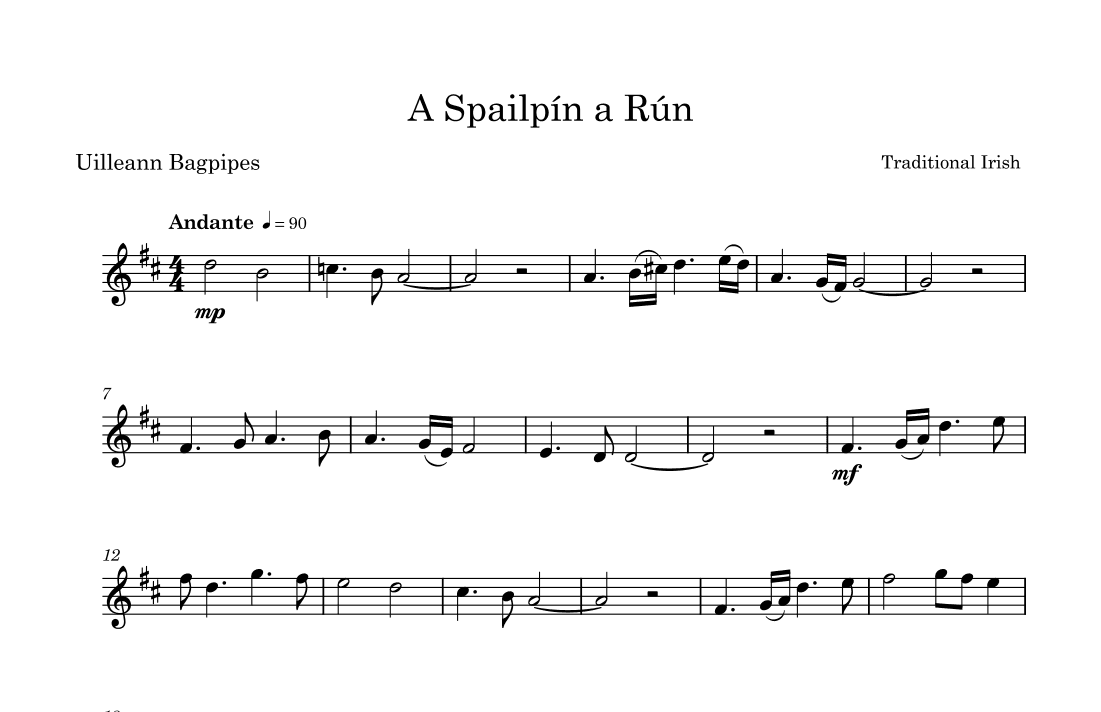 A Spailpin A Run for Uilleann Bagpipes (arr. Doug Clyde)