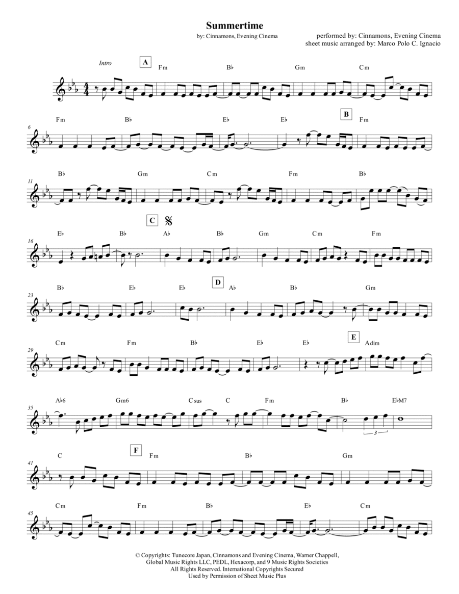 Summertime (arr. Marco Polo C. Ignacio)