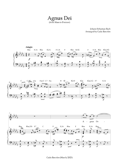 Agnus Dei - Mass B Minor BACH - Bb minor Chords (arr. Cadu Barcelos)