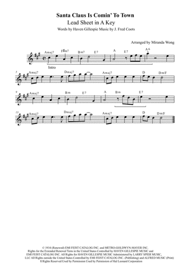 Santa Claus Is Comin' To Town (arr. Miranda Wong)
