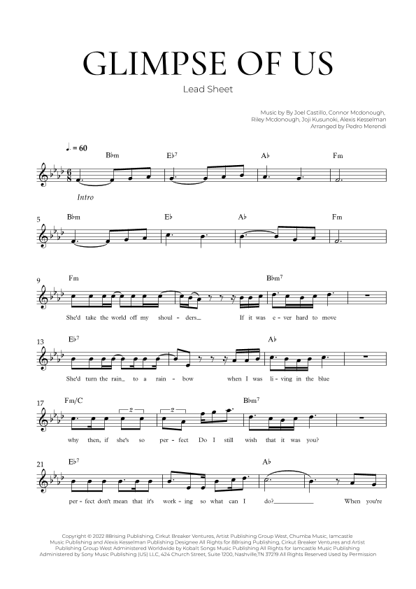 Glimpse Of Us (arr. Pedro Merendi)