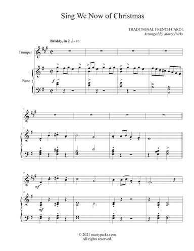 Sing We Now of Christmas (Trumpet-Piano) (arr. Marty Parks)