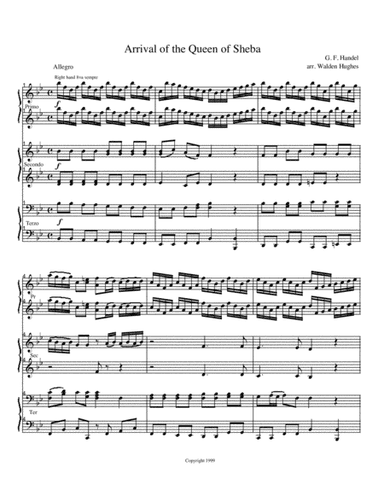 Queen of Sheeba Piano Trio (1 Piano 6 Hands) (arr. Dr. Walden Hughes)