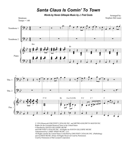 Santa Claus Is Comin' To Town (arr. Stephen DeCesare)