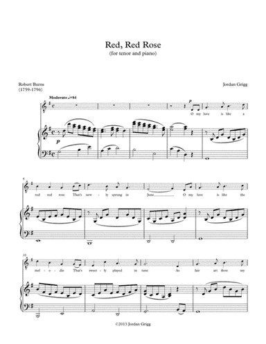 Red, Red Rose (for tenor and piano)