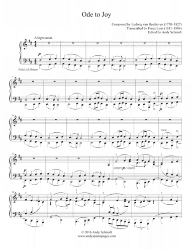Ode To Joy (arr. Franz Liszt (1811–1886), Andy Schmidt (1970–))