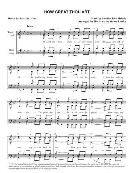 How Great Thou Art (arr. Walter Latzko)