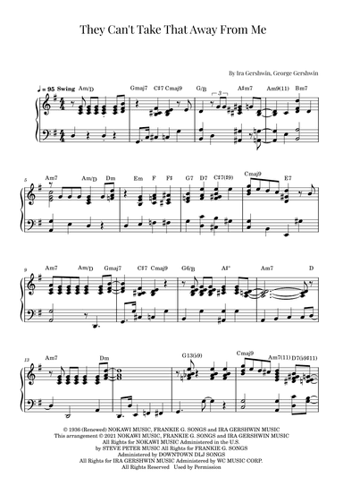 They Can't Take That Away From Me (arr. Roger da Luz)
