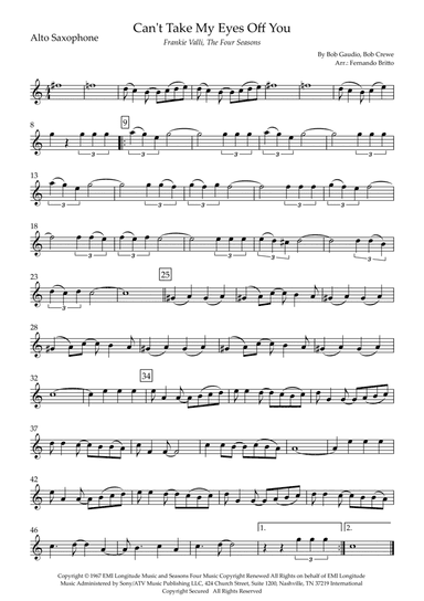 Can't Take My Eyes Off Of You (arr. Fernando Britto)