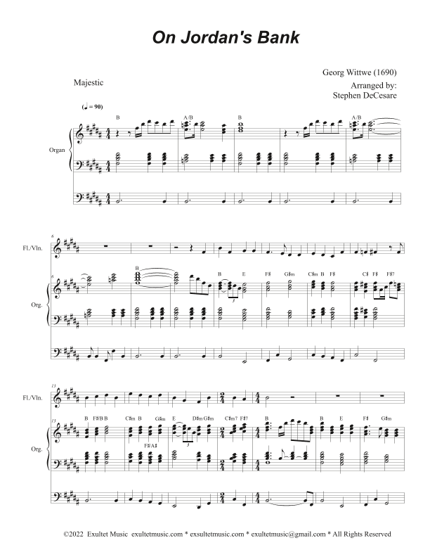 On Jordan's Bank (Flute or Violin solo and Organ) (arr. Stephen DeCesare)
