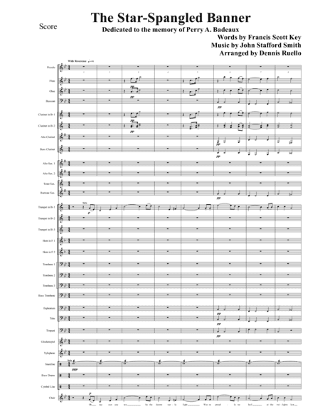 The Star Spangled Banner - Concert Band (With Opt. Solo Voice or Chorus) - Advanced / Intermediate (arr. Dennis Ruello)