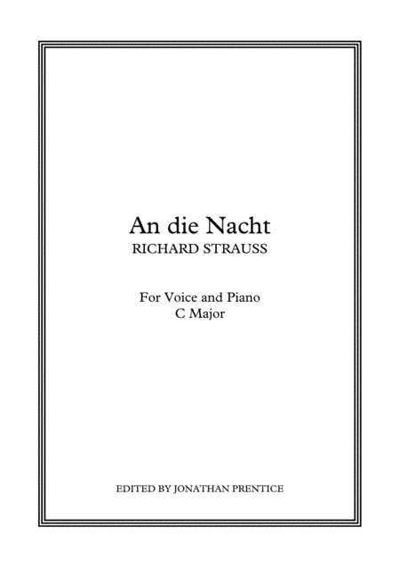 Die Nacht (C Major) (arr. Jonathan Prentice)