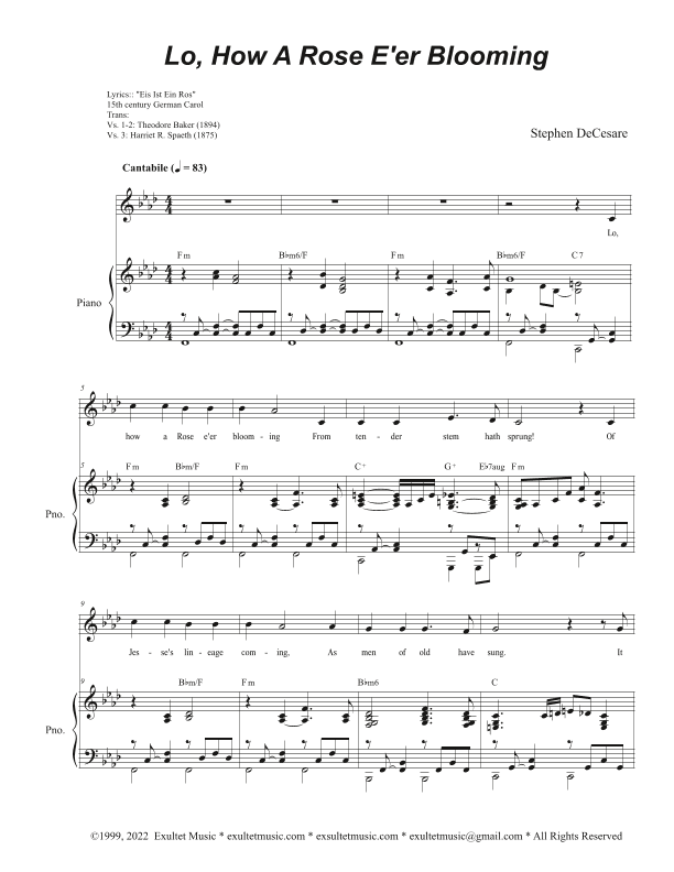 Lo, How A Rose E'er Blooming (Vocal solo)