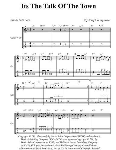 It's The Talk Of The Town (arr. Enea Acco)