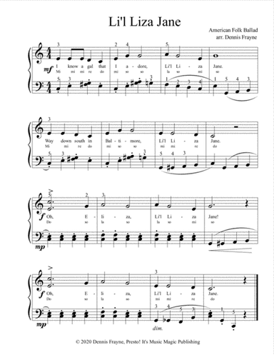 Li'l Liza Jane (Little Liza Jane) (arr. Dennis Frayne)
