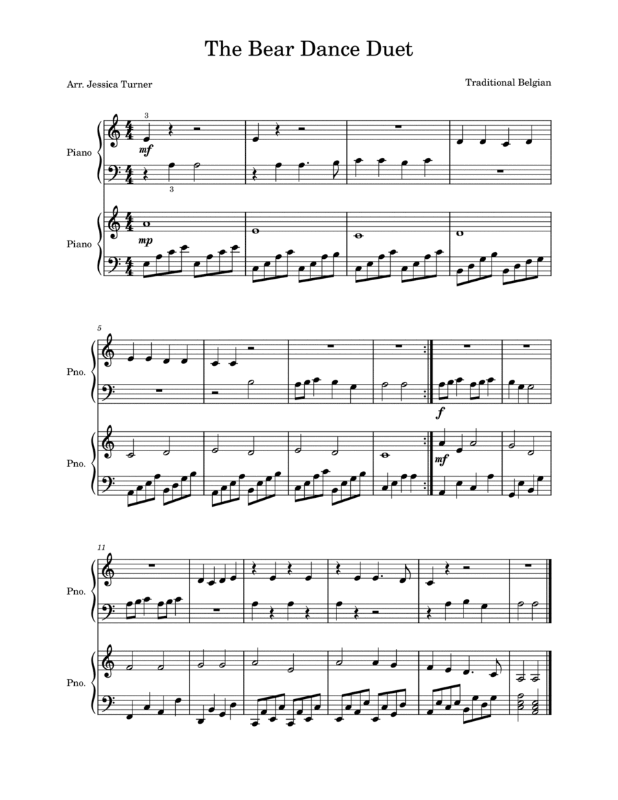 The Bear Dance-- duet (arr. Jessica Turner)