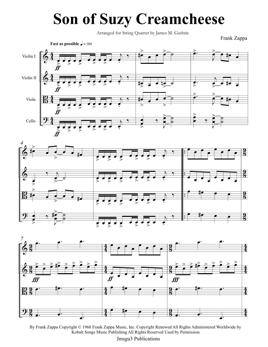 Son Of Suzy Creamcheese (arr. James M. Guthrie)