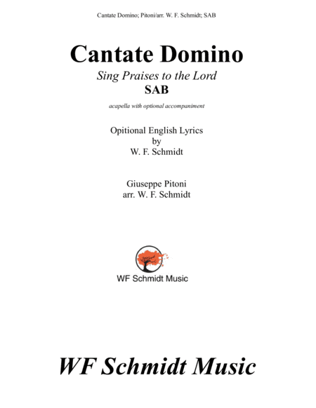 Cantate Domino (Sing Praises to the Lord) (arr. W. F. Schmidt)