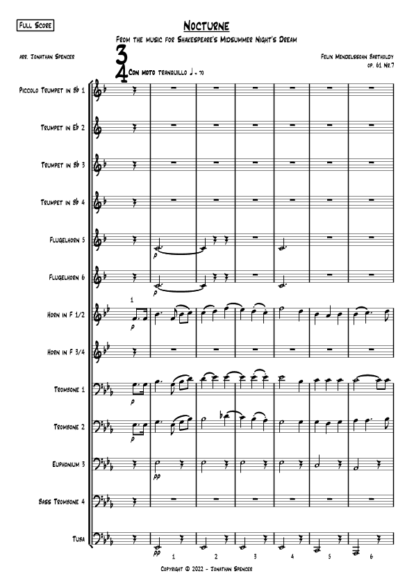 Nocturne from A Midsummer Night's Dream (arr. Jonathan Spencer)